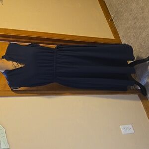 Anne Klein Navy Sleeveless Cinch Waist Dress